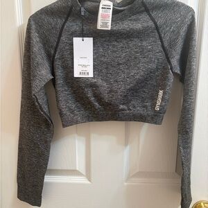 Gymshark Charcoal Long Sleeve Crop Top
